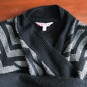 Women's Black Cozy Drape Sweater Cardigan